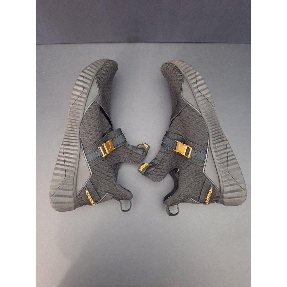 Size 10 - Puma Defy Mid Black Gold W Women's Pullon Athletic Athleisure School - Picture 8 of 14